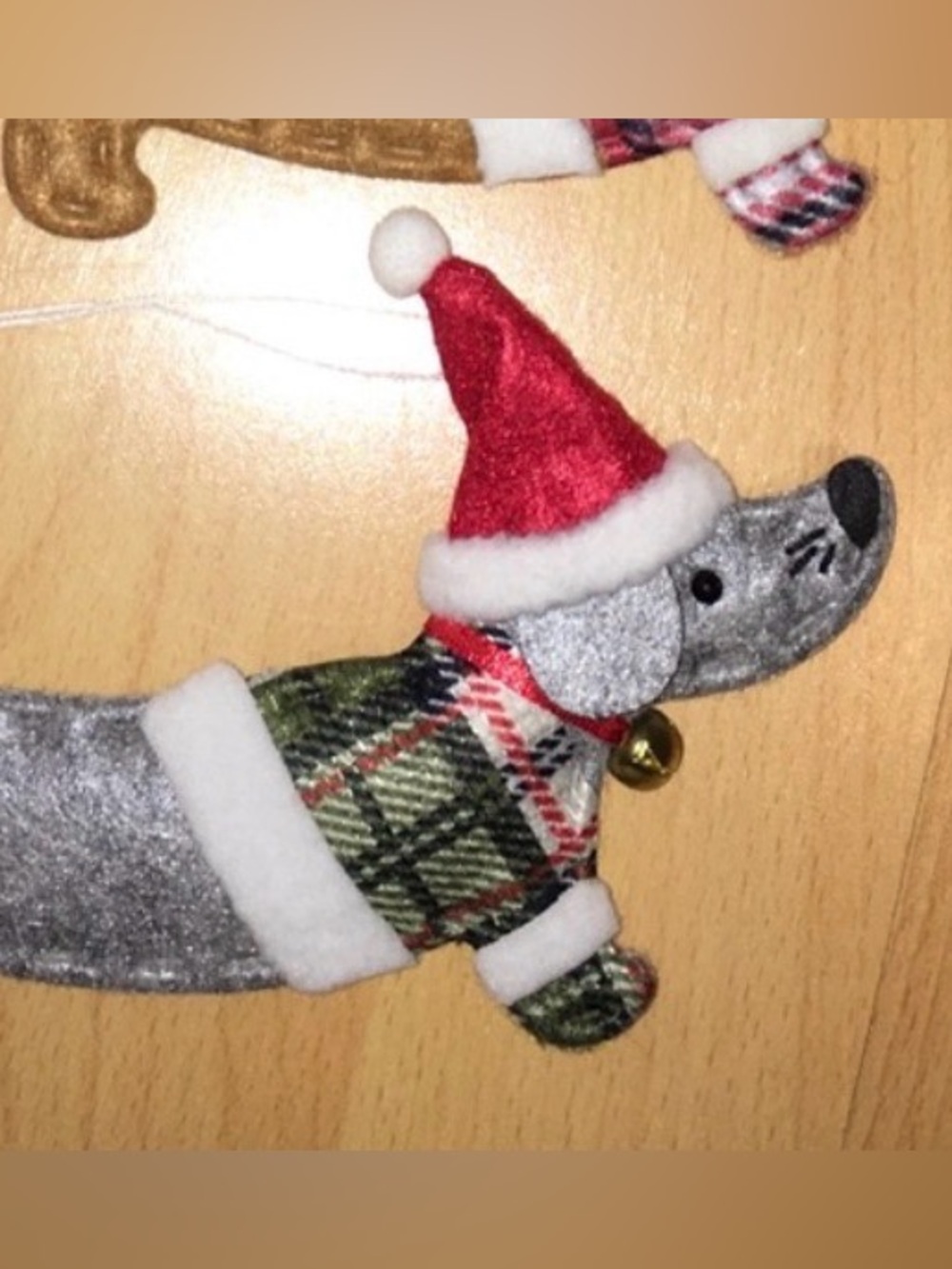 Gray Dachshund Christmas Tree Ornament